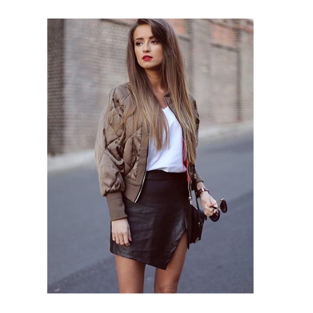 Women's Black Cut Out Mid Waist Asymmetric Hem PU Mini Skirt